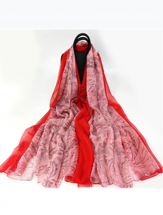 Large Chiffon Floral Fashion Scarf